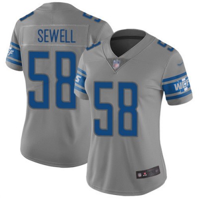 Detroit Lions #58 Penei Sewell Gray Women's Stitched NFL Limited Inverted Legend Jersey